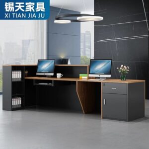 XTQT-016 reception furniture office furniture luxury l shaped reception counter salon front desk reception desk modern