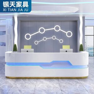 XTQT-019 executive office furniture table marble office desks luxury  l shaped reception desk front desk reception counter