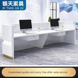 XTQT-019 executive office furniture table marble office desks luxury  l shaped reception desk front desk reception counter