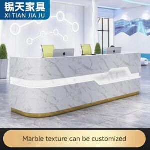 XTQT-019 executive office furniture table marble office desks luxury  l shaped reception desk front desk reception counter