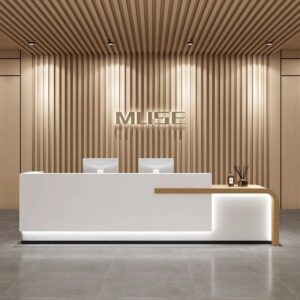 XTQT-032 modern office rezeption small pink reception counter luxury front desk small reception desk modern front desk